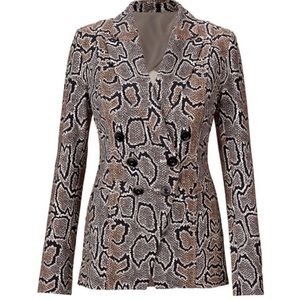 Cabi Women’s Python Print Structured Double Vent Blazer Size 14